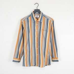 Vintage MONTAGUT Paris Men's Button up Shirt multi color stripe size 15 1/2